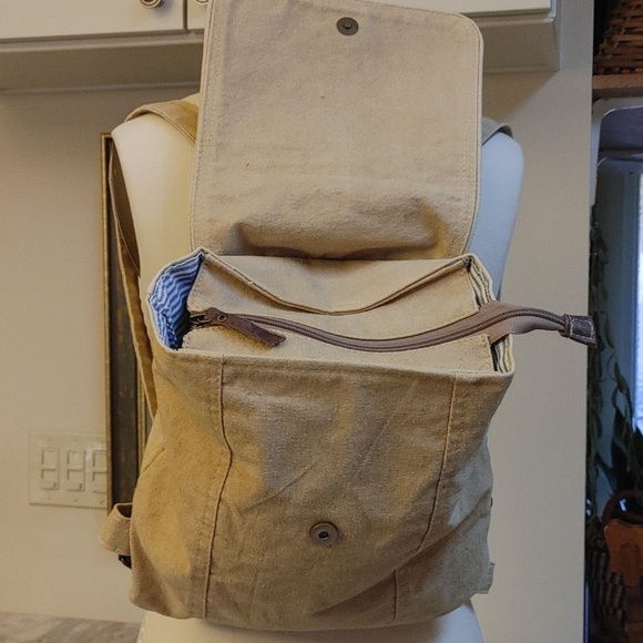 Canvas and Leather Back Pack main image 8